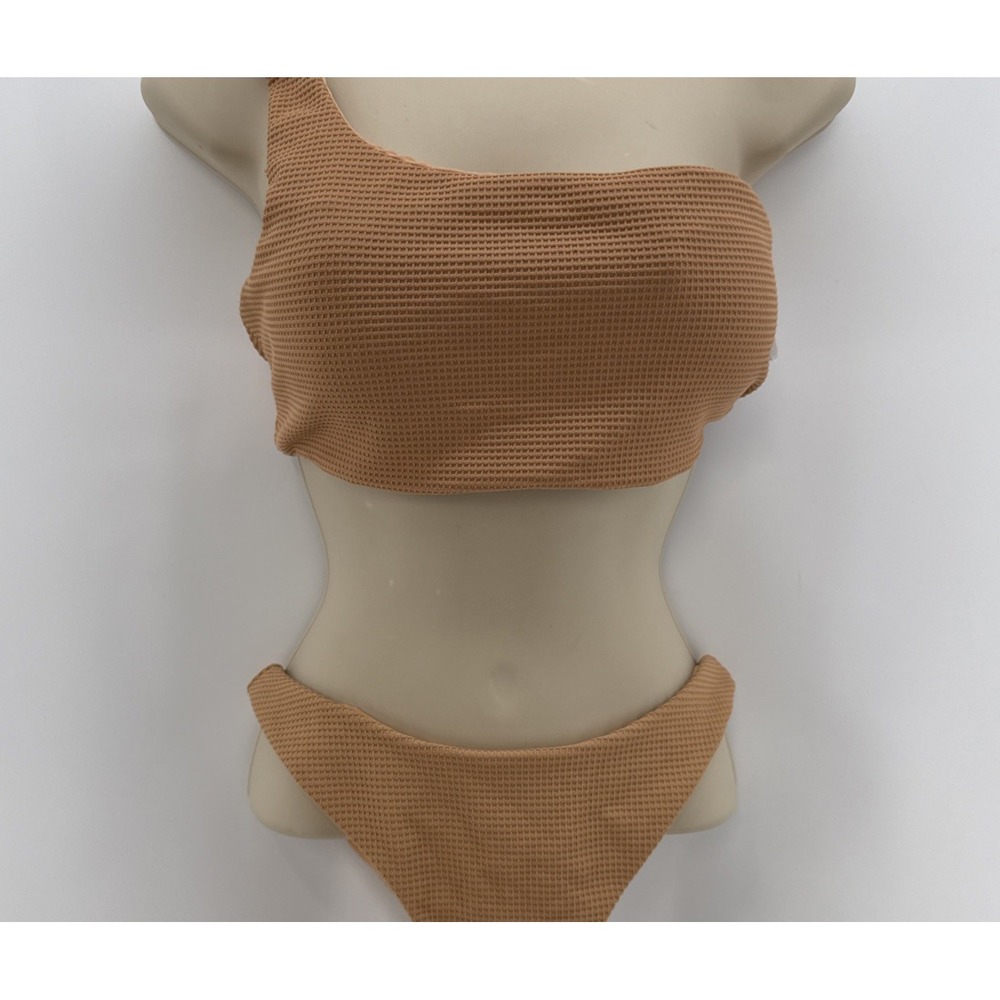NWT Dippin Daisy Women's Large Sexy One Shoulder Strap Textured High Cut Bikini - Picture 2 of 7